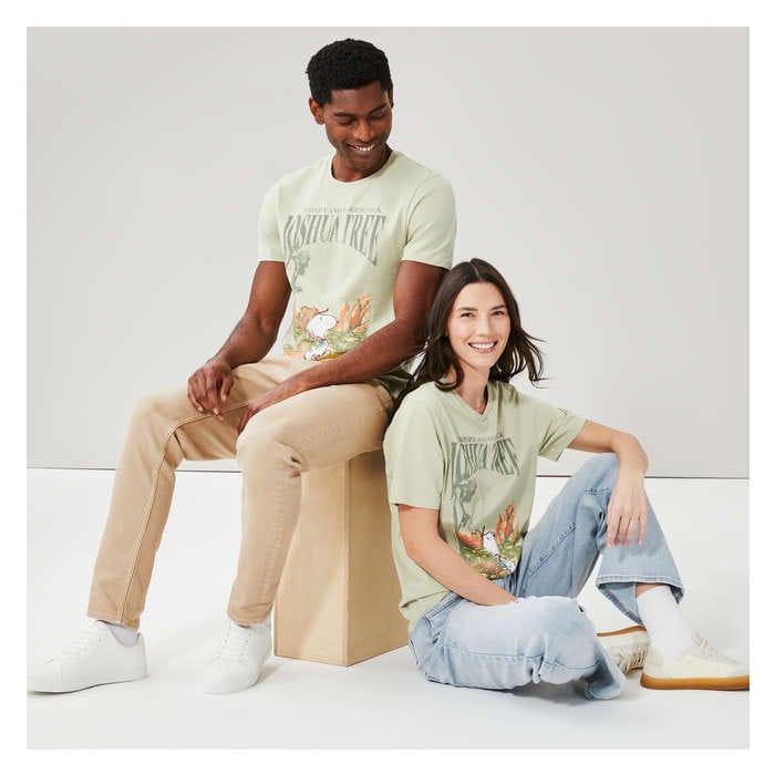 Adult Peanuts Snoopy and Woodstock T-Shirt